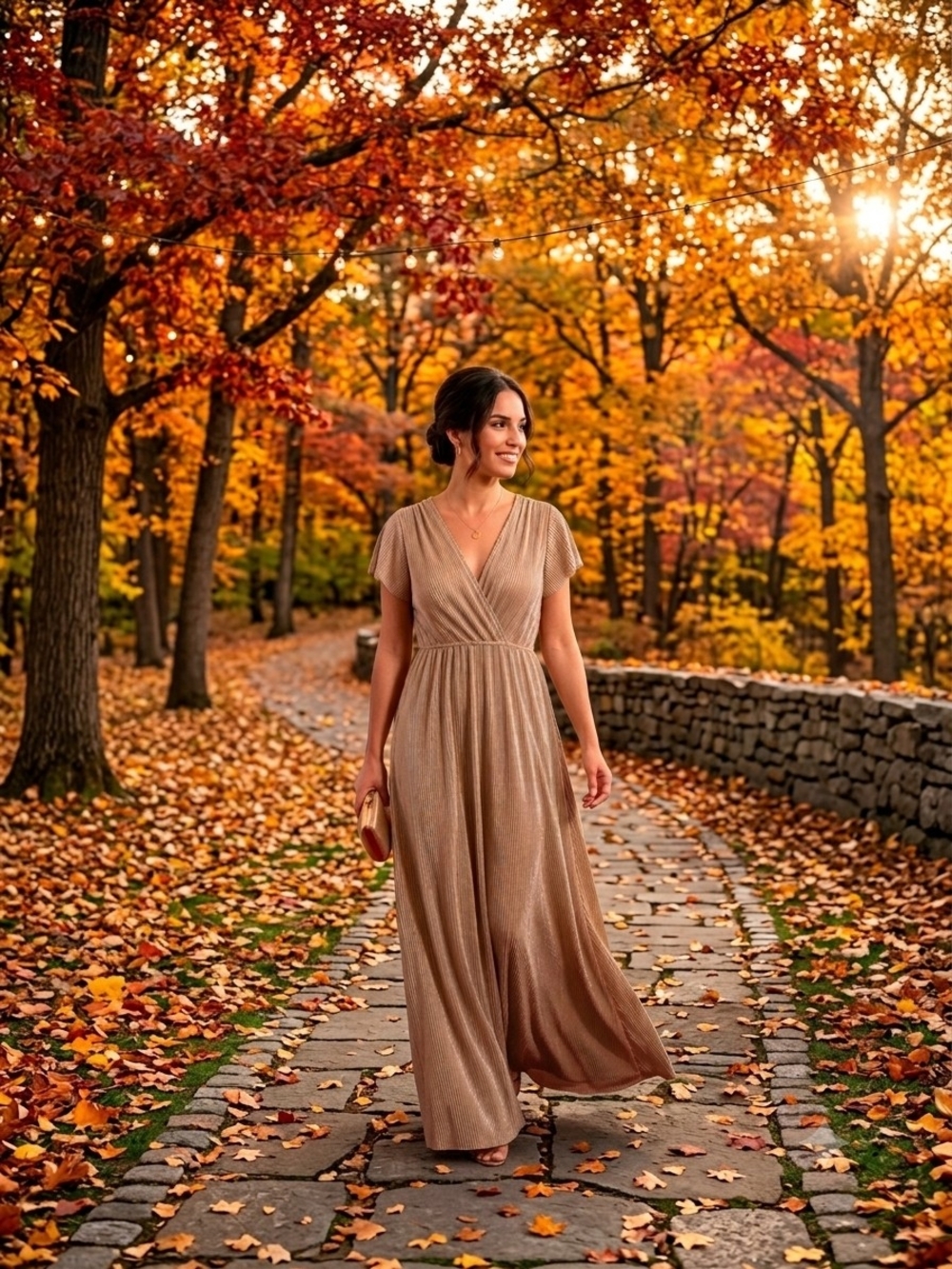 Baltic Born Shimmery Champagne Athena Maxi Dress